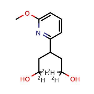 Chemical structure of 3-(6-methoxypyridin-2-yl)pentane-1,1,5,5-d4-1,5-diol , AChemBlock AD272266