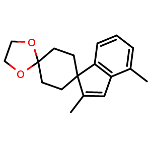 Chemical structure of 2,4-dimethyldispiro[indene-1,1'-cyclohexane-4',2''-[1,3]dioxolane] , AChemBlock AD272284