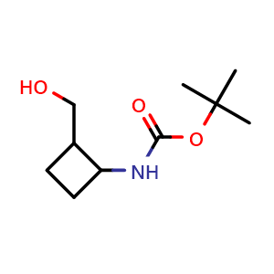 Chemical structure of tert-Butyl (2-(hydroxymethyl)cyclobutyl)carbamate , AChemBlock AD272288