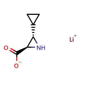 Chemical structure of lithium (2R,3S)-3-cyclopropylaziridine-2-carboxylate , AChemBlock AD272289