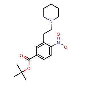 Chemical structure of tert-Butyl 4-nitro-3-(2-(piperidin-1-yl)ethyl)benzoate , AChemBlock AD272295