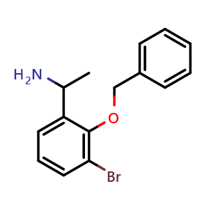 Chemical structure of 1-(2-(benzyloxy)-3-bromophenyl)ethan-1-amine , AChemBlock AD272298