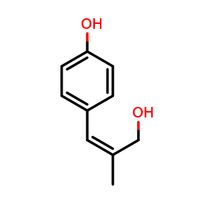 Chemical structure of (Z)-4-(3-hydroxy-2-methylprop-1-en-1-yl)phenol , AChemBlock AD272305
