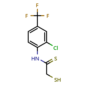 Chemical structure of N-(2-chloro-4-(trifluoromethyl)phenyl)-2-mercaptoethanethioamide , AChemBlock AD272309