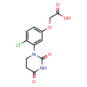 Chemical structure of 2-(4-chloro-3-(2,4-dioxotetrahydropyrimidin-1(2H)-yl)phenoxy)acetic acid , CAS 2633725-30-9, AChemBlock AD272328