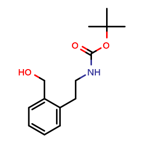 Chemical structure of tert-Butyl 2-(hydroxymethyl)phenethylcarbamate , CAS 1639885-09-8, AChemBlock AD272337