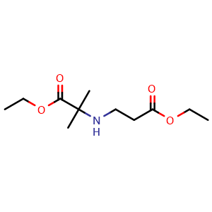 Chemical structure of Ethyl 2-[(3-Ethoxy-3-oxopropyl)amino]-2-methylpropanoate , CAS 1086276-29-0, AChemBlock AD272342