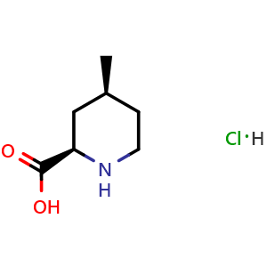 Chemical structure of (2R,4S)-4-Methylpiperidine-2-carboxylic acid hydrochloride , CAS 1260616-39-4, AChemBlock AD272366