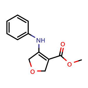 Chemical structure of Methyl 4-(phenylamino)-2,5-dihydrofuran-3-carboxylate , CAS 127956-17-6, AChemBlock AD272368