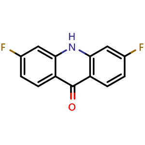 Chemical structure of 3,6-Difluoroacridin-9(10H)-one , CAS 129470-09-3, AChemBlock AD272369