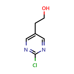 Chemical structure of 2-(2-Chloropyrimidin-5-yl)ethanol , CAS 1383968-64-6, AChemBlock AD272376