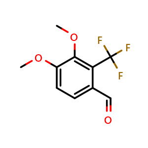 Chemical structure of 3,4-Dimethoxy-2-(trifluoromethyl)benzaldehyde , CAS 138490-96-7, AChemBlock AD272377