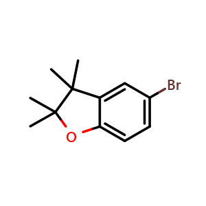 Chemical structure of 5-Bromo-2,2,3,3-tetramethyl-2,3-dihydrobenzofuran , CAS 1562418-90-9, AChemBlock AD272394