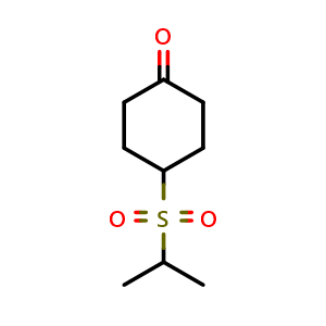 Chemical structure of 4-(Isopropylsulfonyl)cyclohexanone , CAS 1895741-76-0, AChemBlock AD272409
