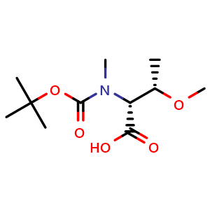 Chemical structure of N-Boc-N,O-dimethyl-D-threonine , CAS 1932810-58-6, AChemBlock AD272418