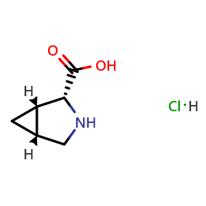 Chemical structure of (1S,2R,5R)-3-Azabicyclo[3.1.0]hexane-2-carboxylic acid hydrochloride , CAS 2227257-33-0, AChemBlock AD272435
