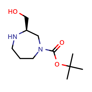Chemical structure of (R)-(4-Boc-1,4-diazepan-2-yl)methanol , CAS 2381688-31-7, AChemBlock AD272450