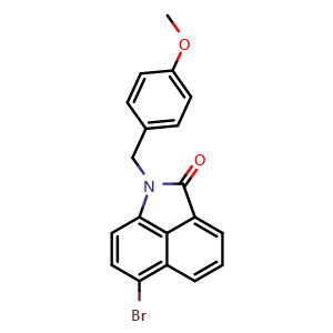Chemical structure of 6-Bromo-1-(4-methoxybenzyl)benzo[cd]indol-2(1H)-one , CAS 2504241-20-5, AChemBlock AD272460