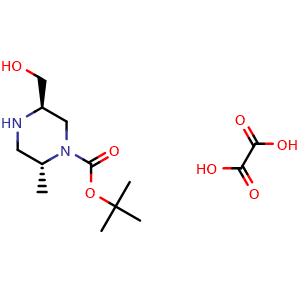 Chemical structure of [(2R,5R)-4-Boc-5-methyl-2-piperazinyl]methanol oxalate , CAS 2739002-62-9, AChemBlock AD272477