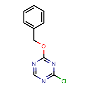 Chemical structure of 2-(Benzyloxy)-4-chloro-1,3,5-triazine , CAS 2836784-86-0, AChemBlock AD272489