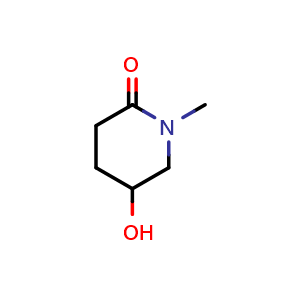 Chemical structure of 5-Hydroxy-1-methylpiperidin-2-one , CAS 33342-01-7, AChemBlock AD272512