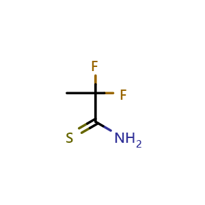 Chemical structure of 2,2-Difluoropropanethioamide , CAS 365428-40-6, AChemBlock AD272515