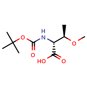 Chemical structure of (2R,3R)-2-(Boc-amino)-3-methoxybutanoic acid , CAS 544480-17-3, AChemBlock AD272521