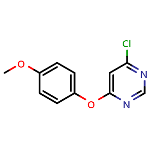 Chemical structure of 4-Chloro-6-(4-methoxyphenoxy)pyrimidine , CAS 607723-54-6, AChemBlock AD272523