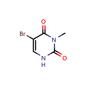Chemical structure of 5-Bromo-3-methylpyrimidine-2,4(1H,3H)-dione , CAS 6832-03-7, AChemBlock AD272526