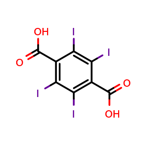 Chemical structure of 2,3,5,6-Tetraiodoterephthalic acid , CAS 7606-84-0, AChemBlock AD272528