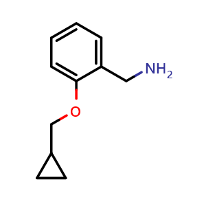 Chemical structure of 2-(Cyclopropylmethoxy)benzylamine , CAS 771572-58-8, AChemBlock AD272529