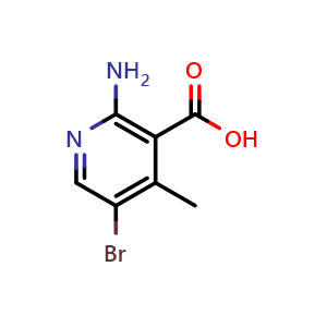 Chemical structure of 2-Amino-5-bromo-4-methylnicotinic acid , CAS 782393-76-4, AChemBlock AD272530