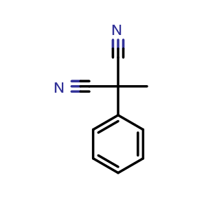 Chemical structure of 2-Methyl-2-phenylmalononitrile , CAS 86164-70-7, AChemBlock AD272537