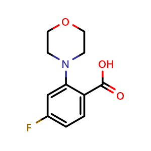 Chemical structure of 4-Fluoro-2-morpholinobenzoic acid , CAS 865471-11-0, AChemBlock AD272538