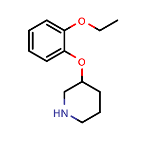 Chemical structure of 3-(2-Ethoxyphenoxy)piperidine , CAS 902837-36-9, AChemBlock AD272540