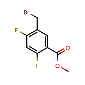 Chemical structure of Methyl 5-(bromomethyl)-2,4-difluorobenzoate , CAS 1379309-80-4, AChemBlock AD272558