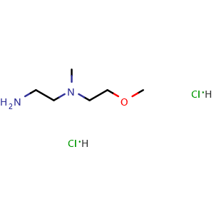 Chemical structure of N1-(2-Methoxyethyl)-N1-methyl-1,2-ethanediamine dihydrochloride , CAS 14165-17-4, AChemBlock AD272560