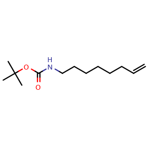 Chemical structure of N-Boc-oct-7-en-1-amine , CAS 1836588-40-9, AChemBlock AD272566