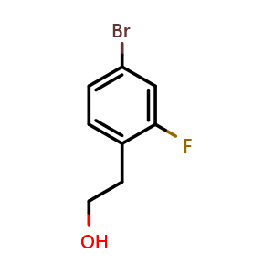 Chemical structure of 4-Bromo-2-fluorobenzeneethanol , CAS 193290-20-9, AChemBlock AD272569