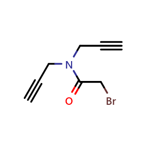 Chemical structure of 2-Bromo-N,N-di-propargyl-acetamide , CAS 2142493-61-4, AChemBlock AD272579