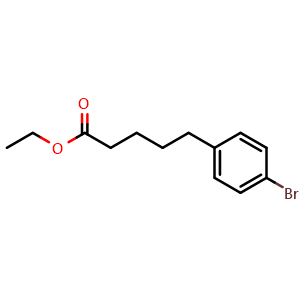 Chemical structure of 4-Bromo-benzenepentanoic acid ethyl ester , CAS 2941013-93-8, AChemBlock AD272588