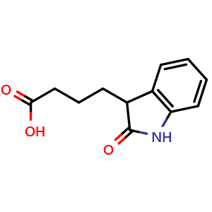 Chemical structure of 4-(2-Oxoindolin-3-yl)butanoic acid , CAS 2971-18-8, AChemBlock AD272589