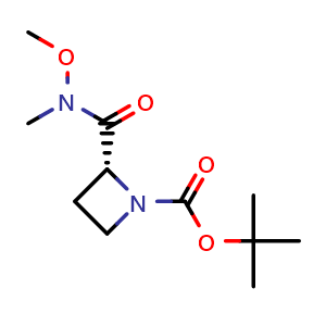 Chemical structure of (R)-1-Boc-2-[methoxy(methyl)carbamoyl]-azetidine , CAS 327604-87-5, AChemBlock AD272592