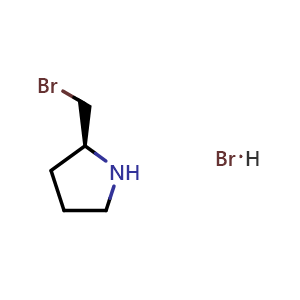 Chemical structure of (S)-2-(bromomethyl)pyrrolidine hydrobromide , CAS 51368-34-4, AChemBlock AD272599
