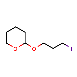 Chemical structure of 2-(3-Iodopropoxy)-tetrahydro-2H-pyran , CAS 52103-12-5, AChemBlock AD272600