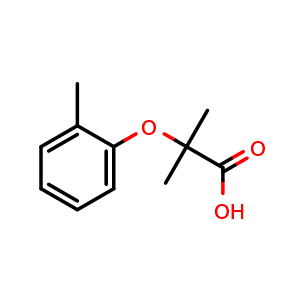 Chemical structure of 2-(2-Methylphenoxy)-2-methyl-propanoic acid , CAS 53498-62-7, AChemBlock AD272601