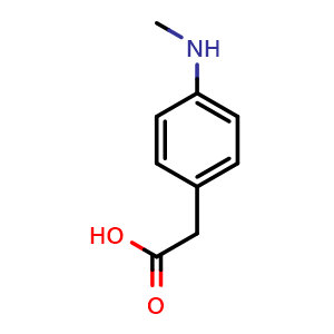 Chemical structure of 4-(Methylamino)-benzeneacetic acid , CAS 56355-42-1, AChemBlock AD272602