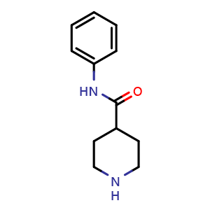 Chemical structure of N-Phenyl-4-piperidinecarboxamide , CAS 73415-85-7, AChemBlock AD272610