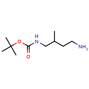 Chemical structure of tert-Butyl N-(4-amino-2-methylbutyl)carbamate , CAS 92564-71-1, AChemBlock AD272618