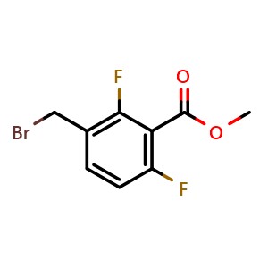 Chemical structure of Methyl 3-(bromomethyl)-2,6-difluorobenzoate , CAS 942224-45-5, AChemBlock AD272621